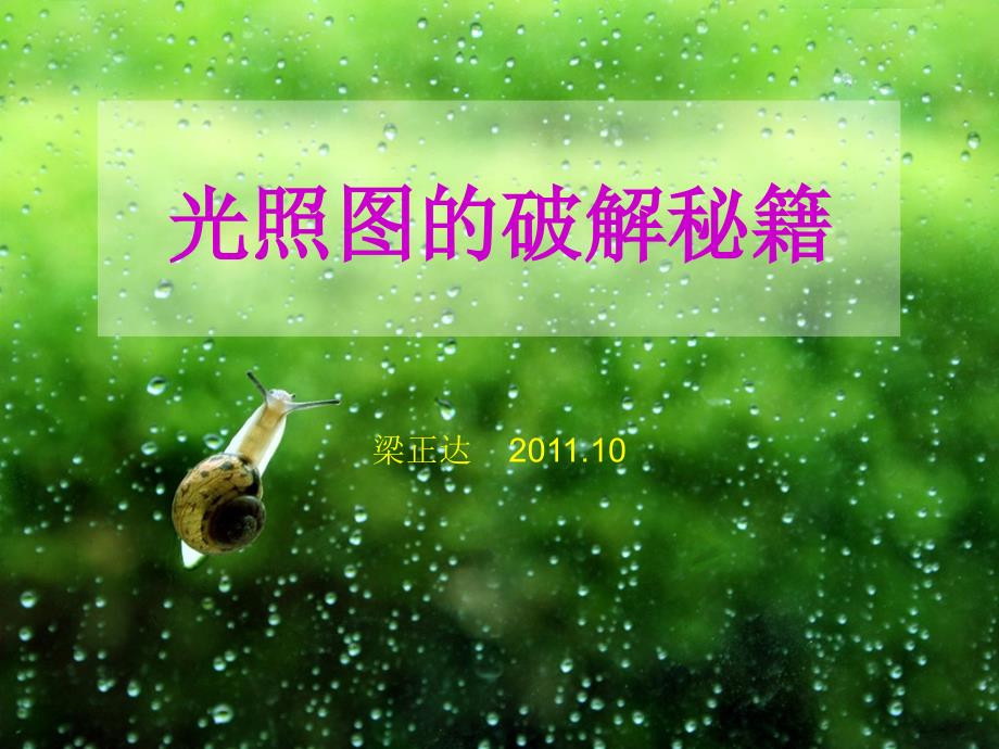 雨天效果下的蜗牛ppt模板_第1页