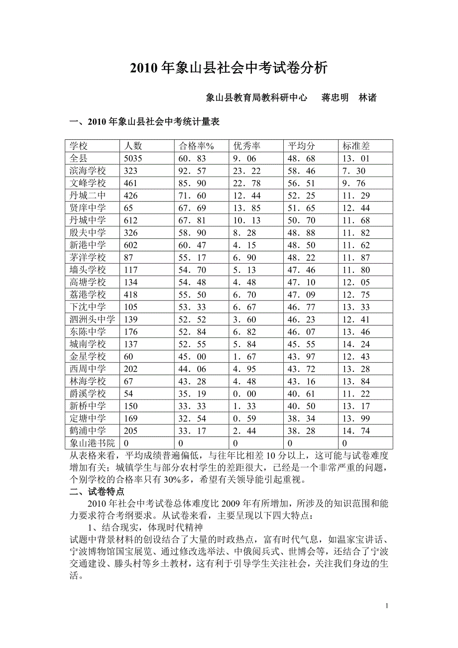 象山县社会中考试卷分析_第1页