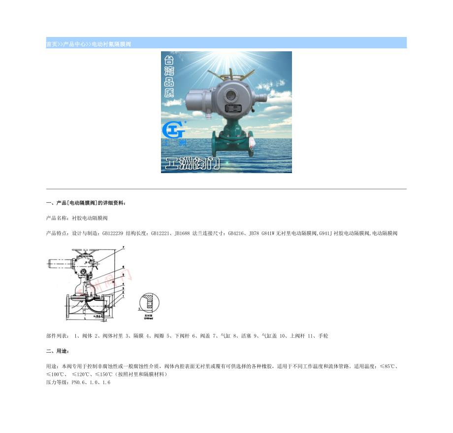 电动衬氟隔膜阀_第1页