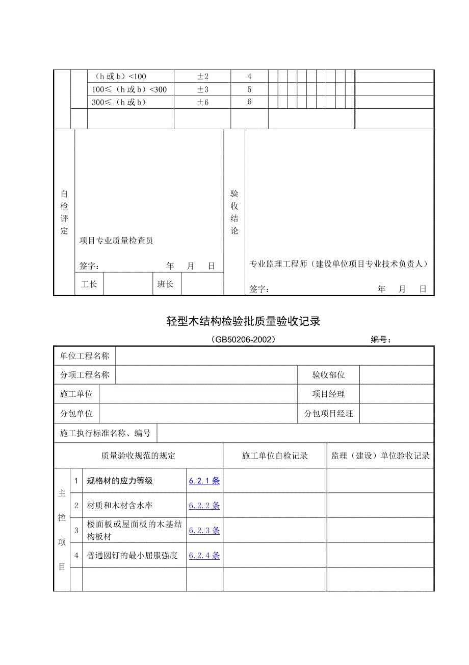 第六章木结构工程施工质量验收标准有关规定和用表_第5页