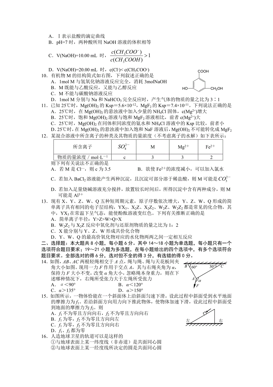 2014～15年度模拟卷(新课标)理综03_第2页