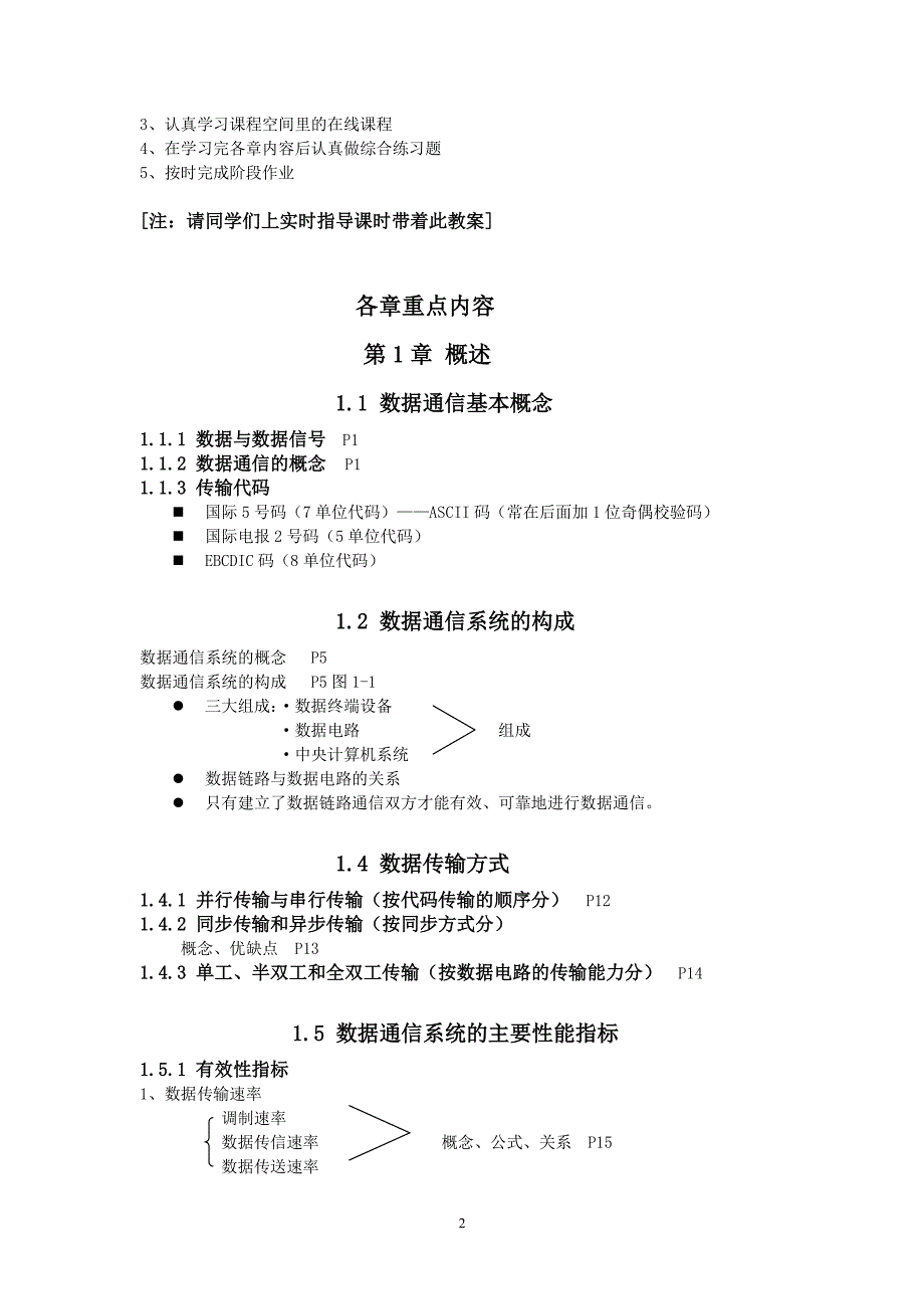 2016年春季学期《数据通信》课程教案_实时指导教案_第2页