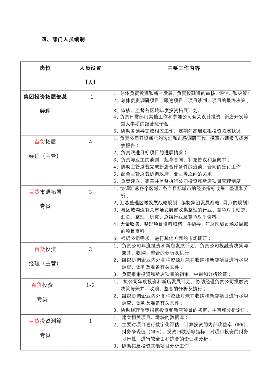 银泰百货集团投资拓展部组织架构及流程_第3页