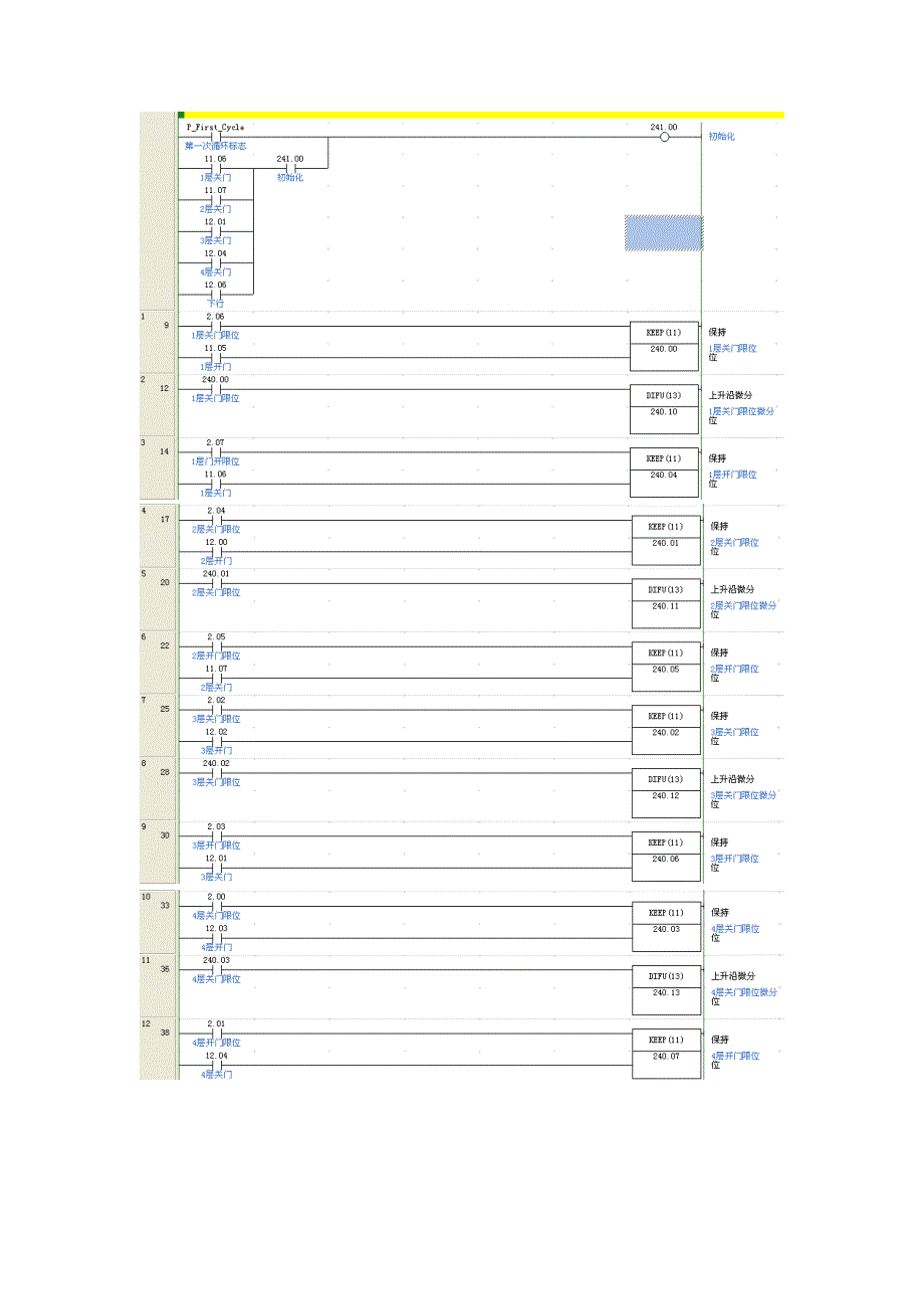 四层电梯梯形图_第1页