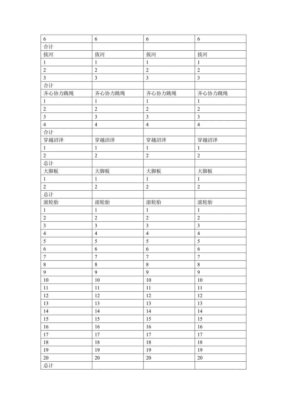 体育趣味运动会记分表_第2页