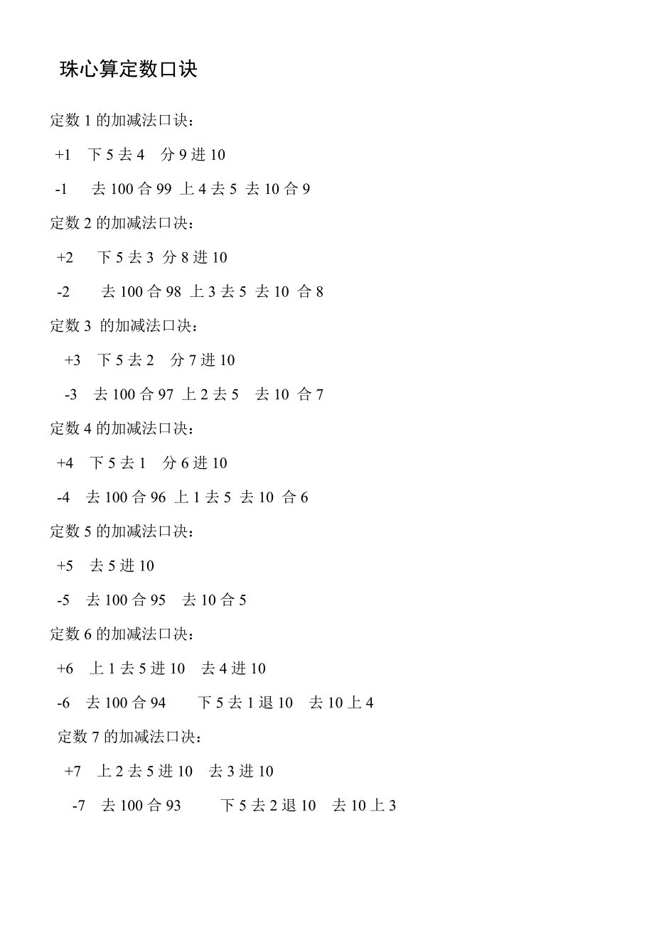 珠心算定数口诀_第1页