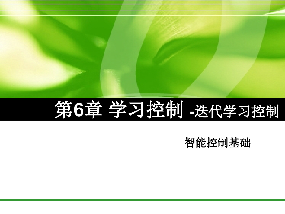 智能控制 第6章 学习控制 -迭代学习控制_第1页