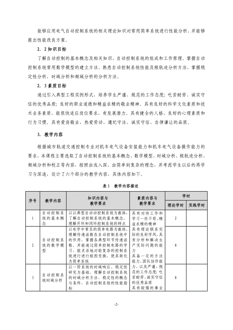 5.《自动控制原理》课程标准_第2页