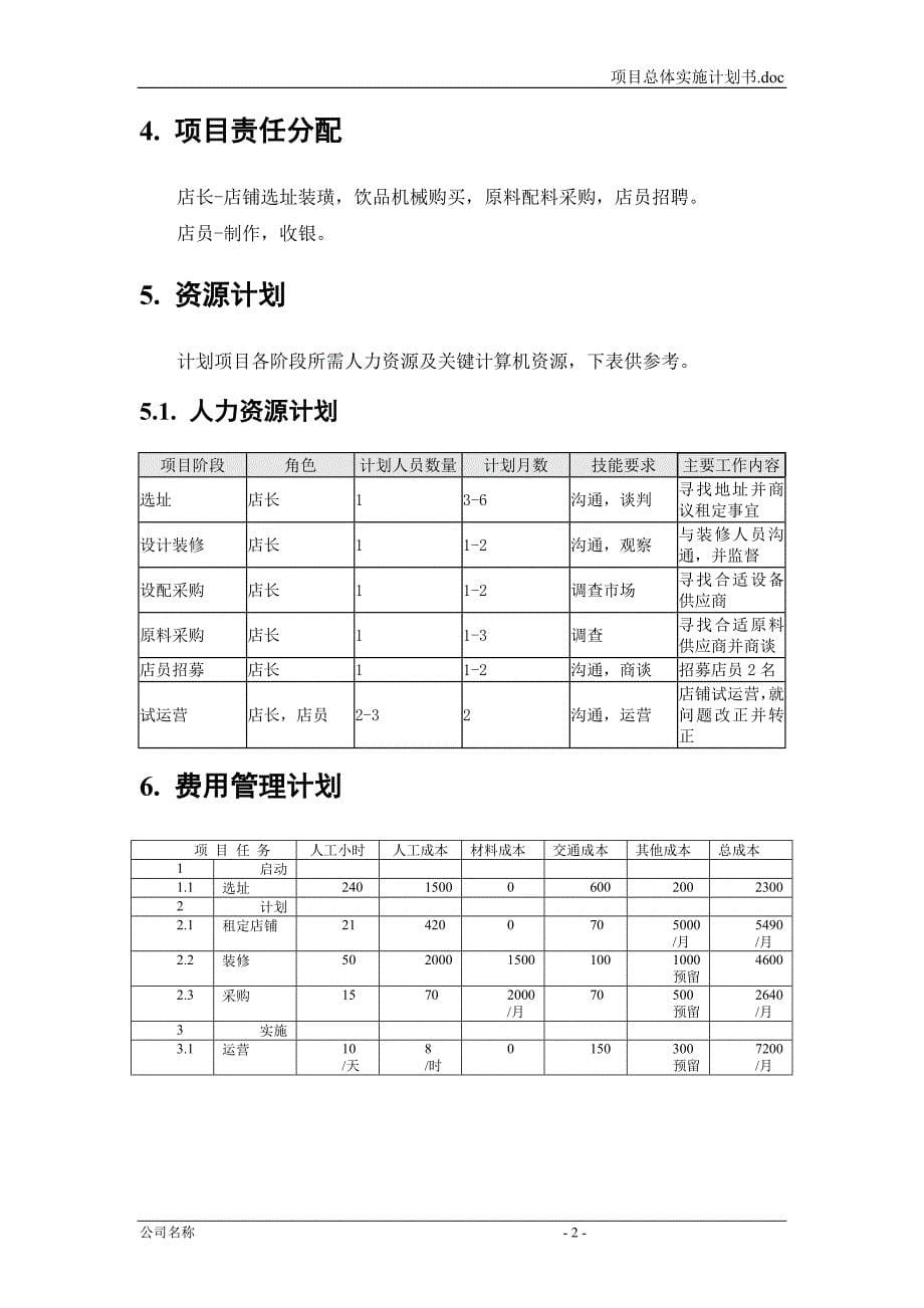 饮品店商业计划书_第5页