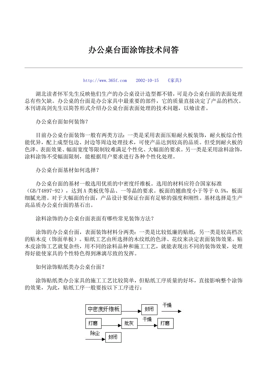 办公桌台面涂饰技术问答_第1页