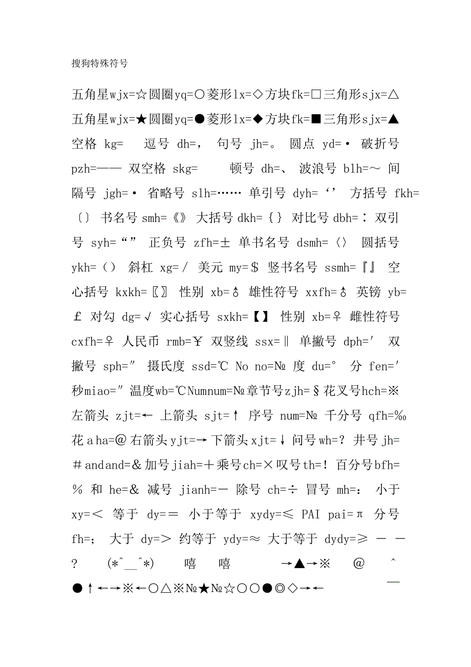 搜狗拼音输入法特殊符号_第1页