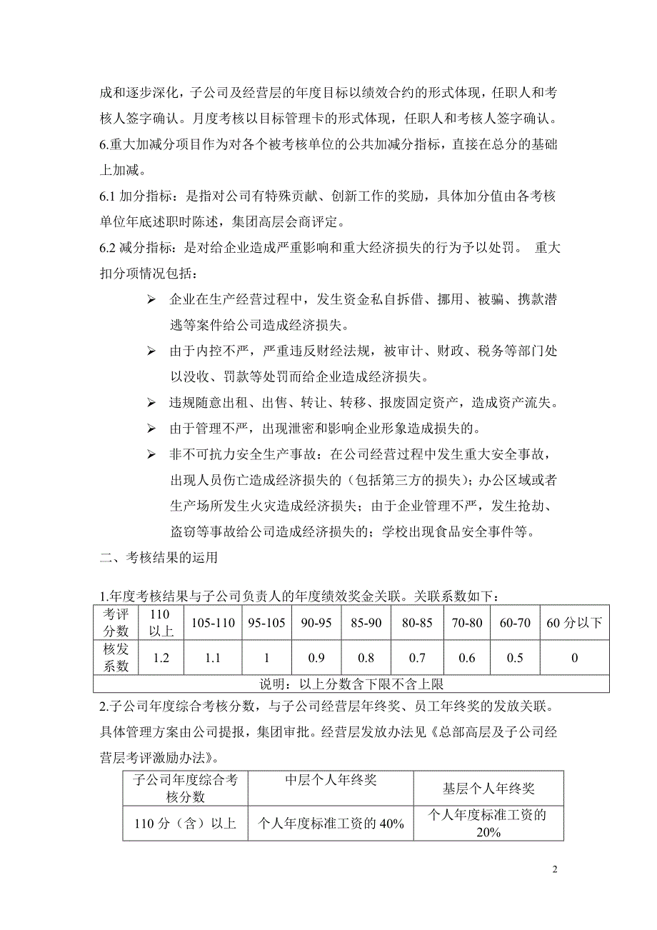 集团子公司年度绩效考核实施细则_第2页