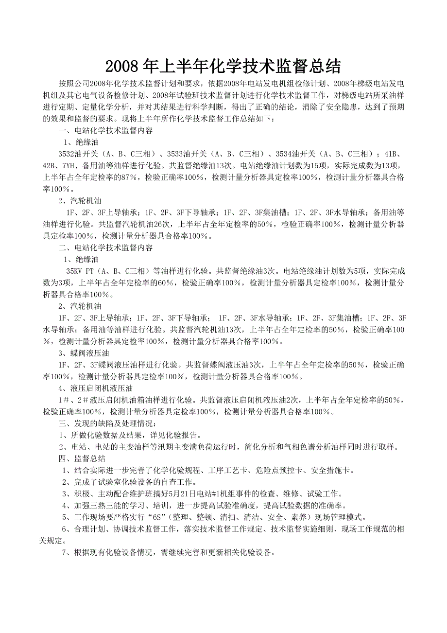 上半年化学技术监督总结_第1页