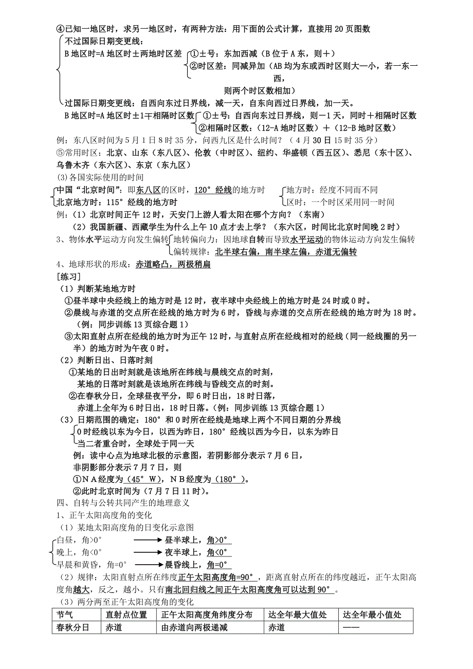 高一地理必修1复习提纲(1)_第4页