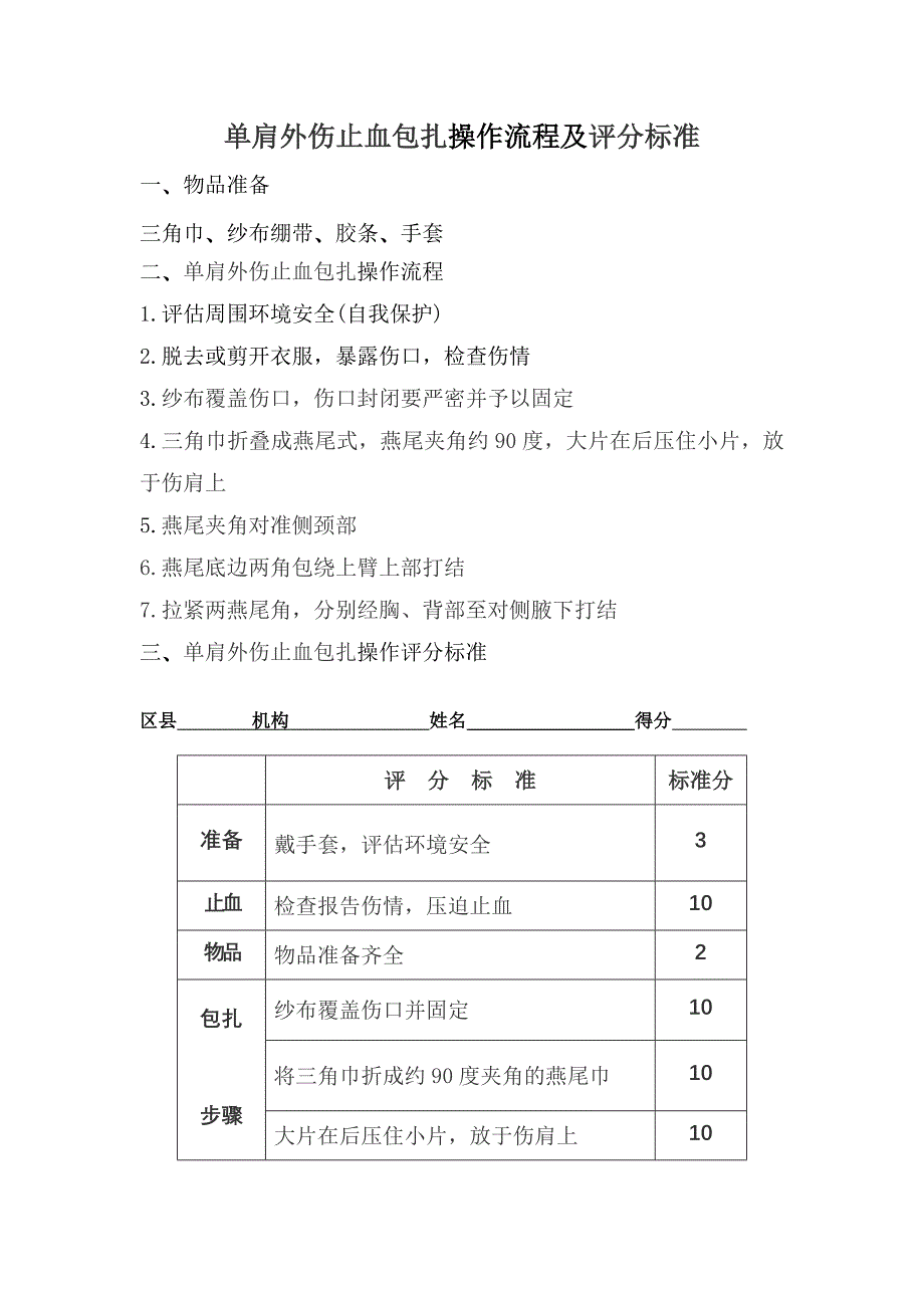 单肩外伤止血包扎_第1页