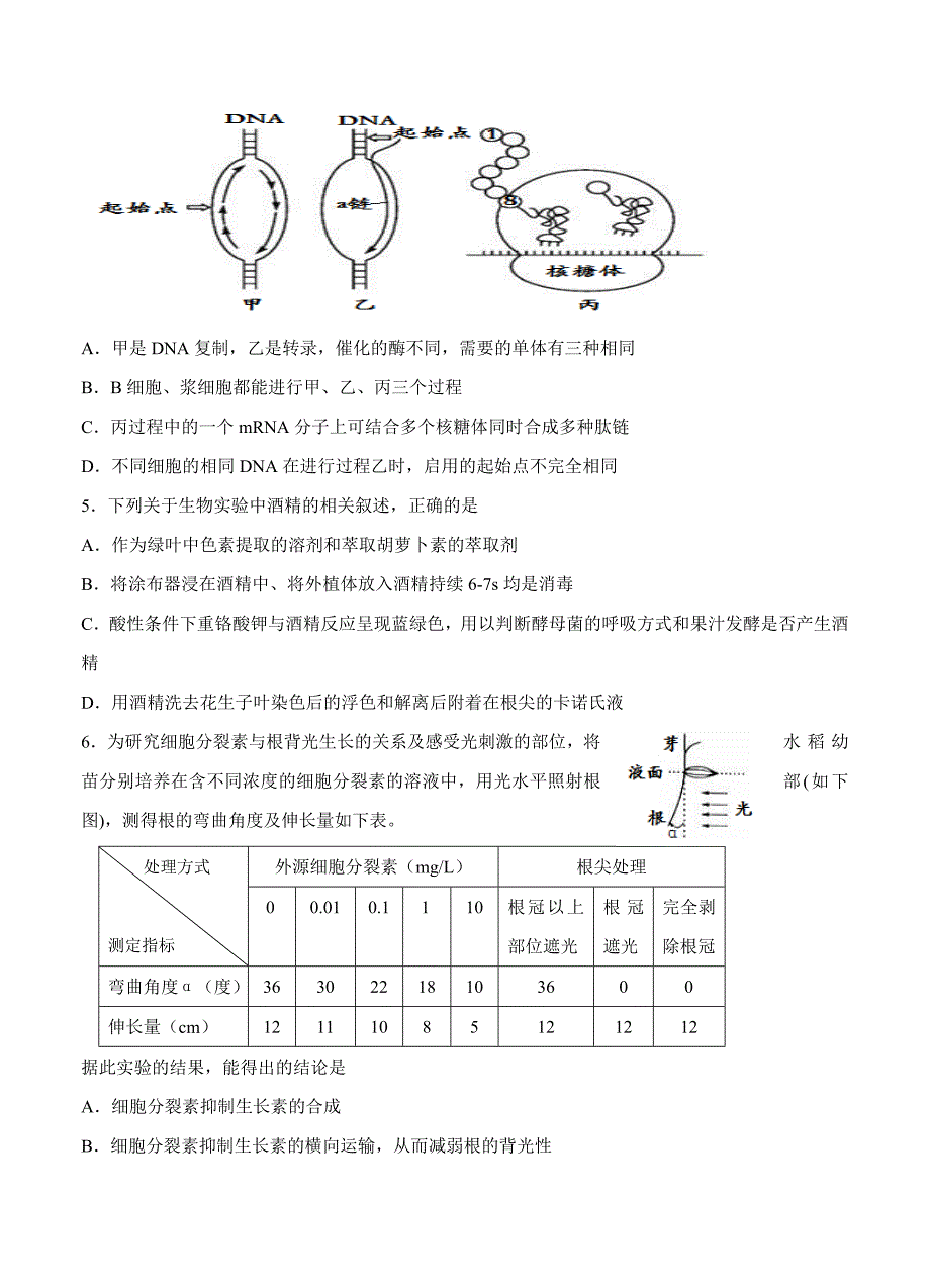 四川凉山州2015届高中毕业班第一次诊断性测试 生物_第2页