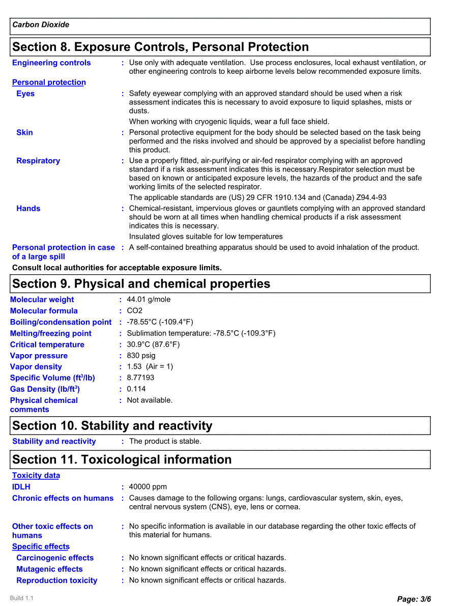 二氧化碳 MSDS_第3页