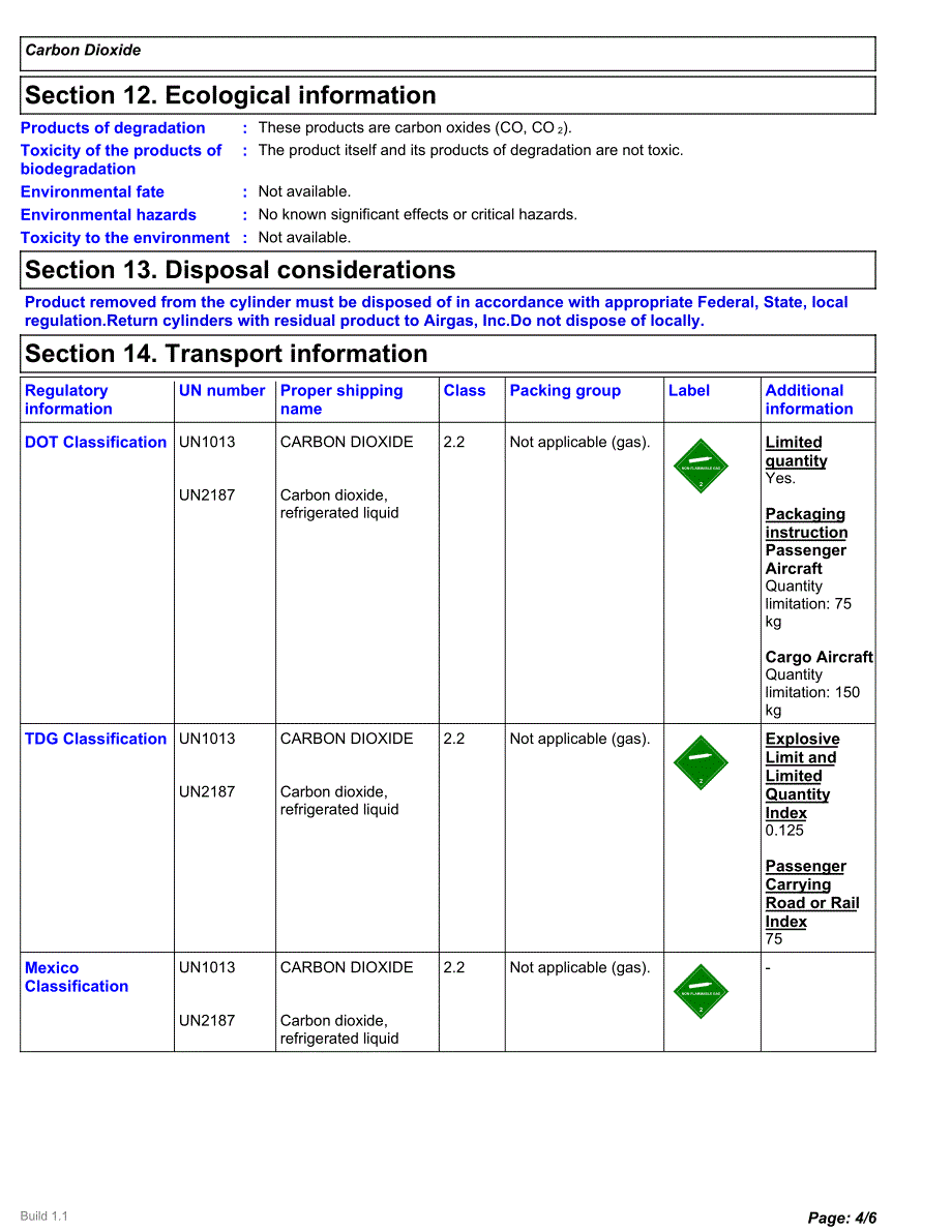 二氧化碳 MSDS_第4页