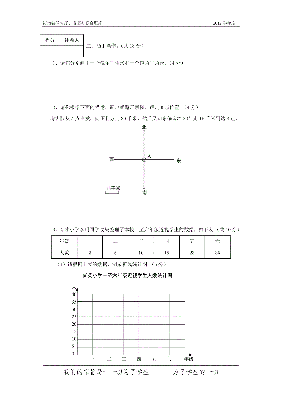 小学四年级下册数学期末模拟试卷_第3页