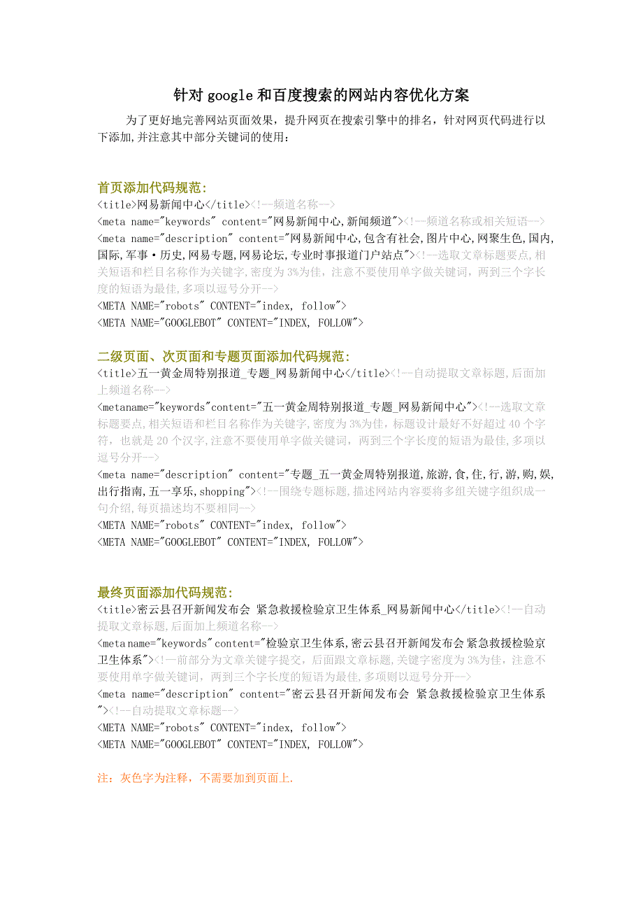 针对搜索引擎进行网站内容优化规范_第1页