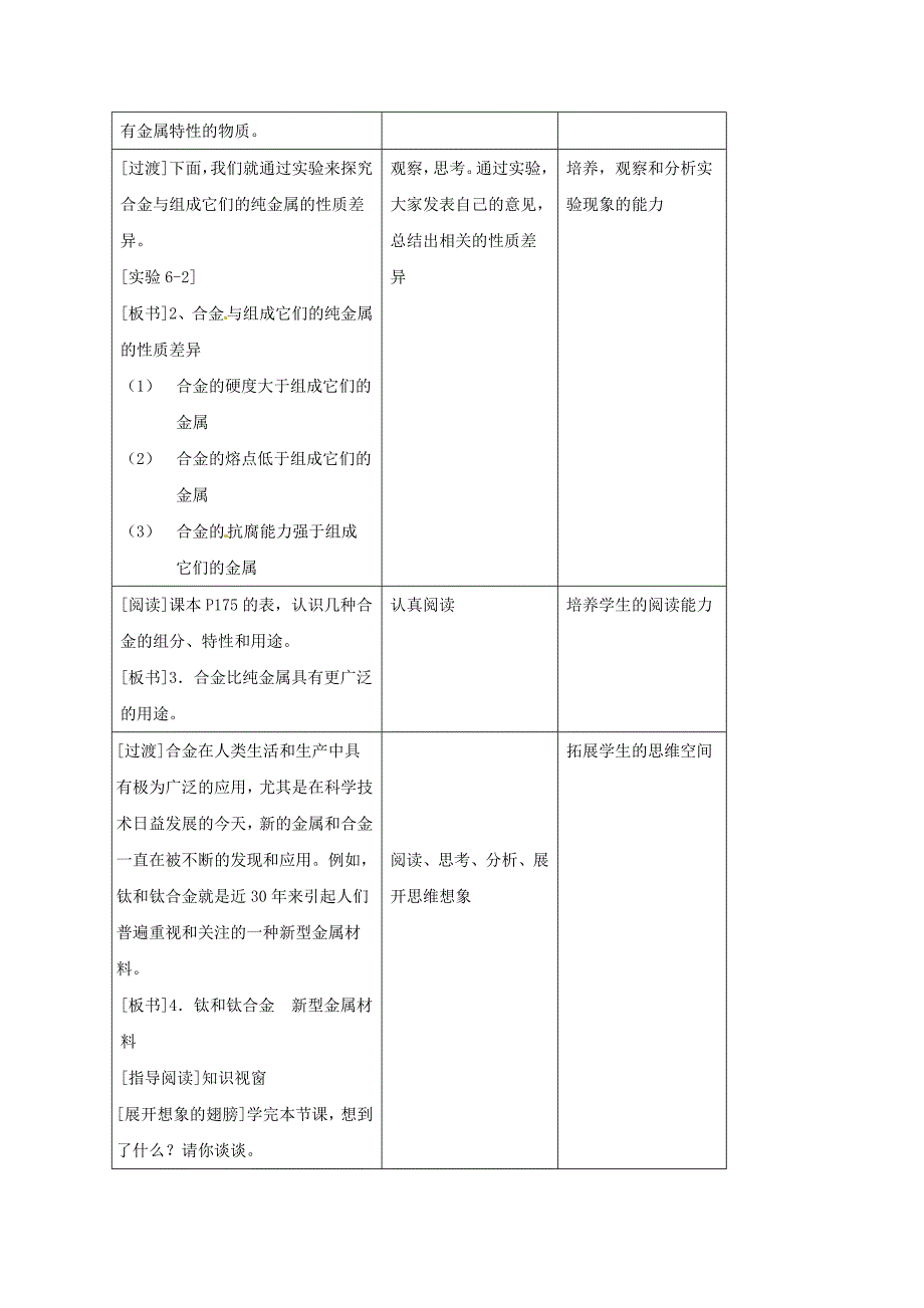 2016年粤教版九年级化学下册：6.1《金属材料的物理特性》教案（1）_第3页