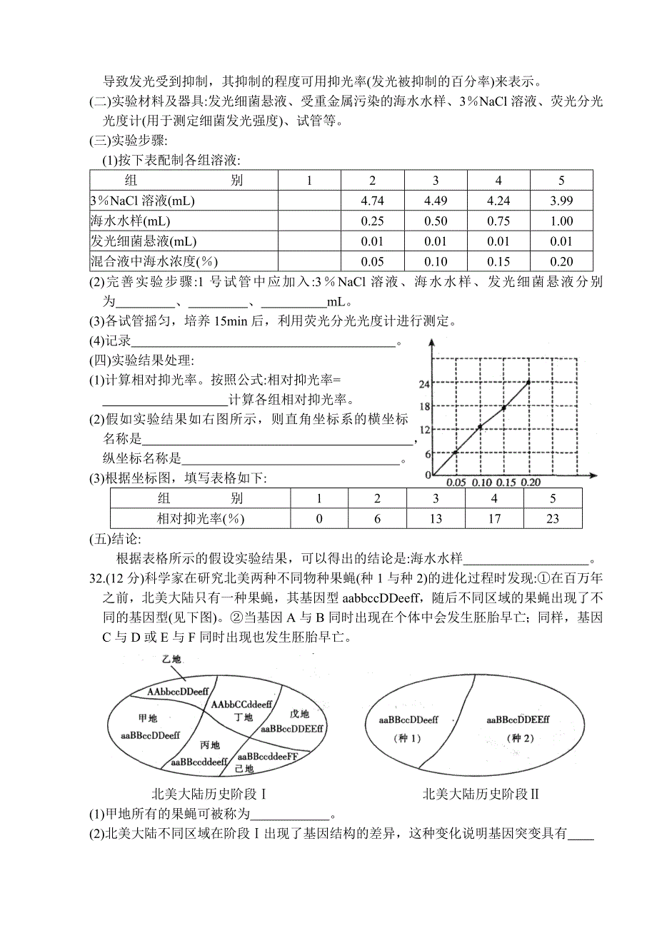 孝感市2013—2014学年度高中三年级第二次统一考试理综生物部分_第3页