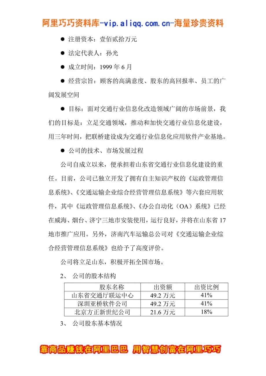 商业计划书模版集锦-6.信息技术公司商业计划书_第5页