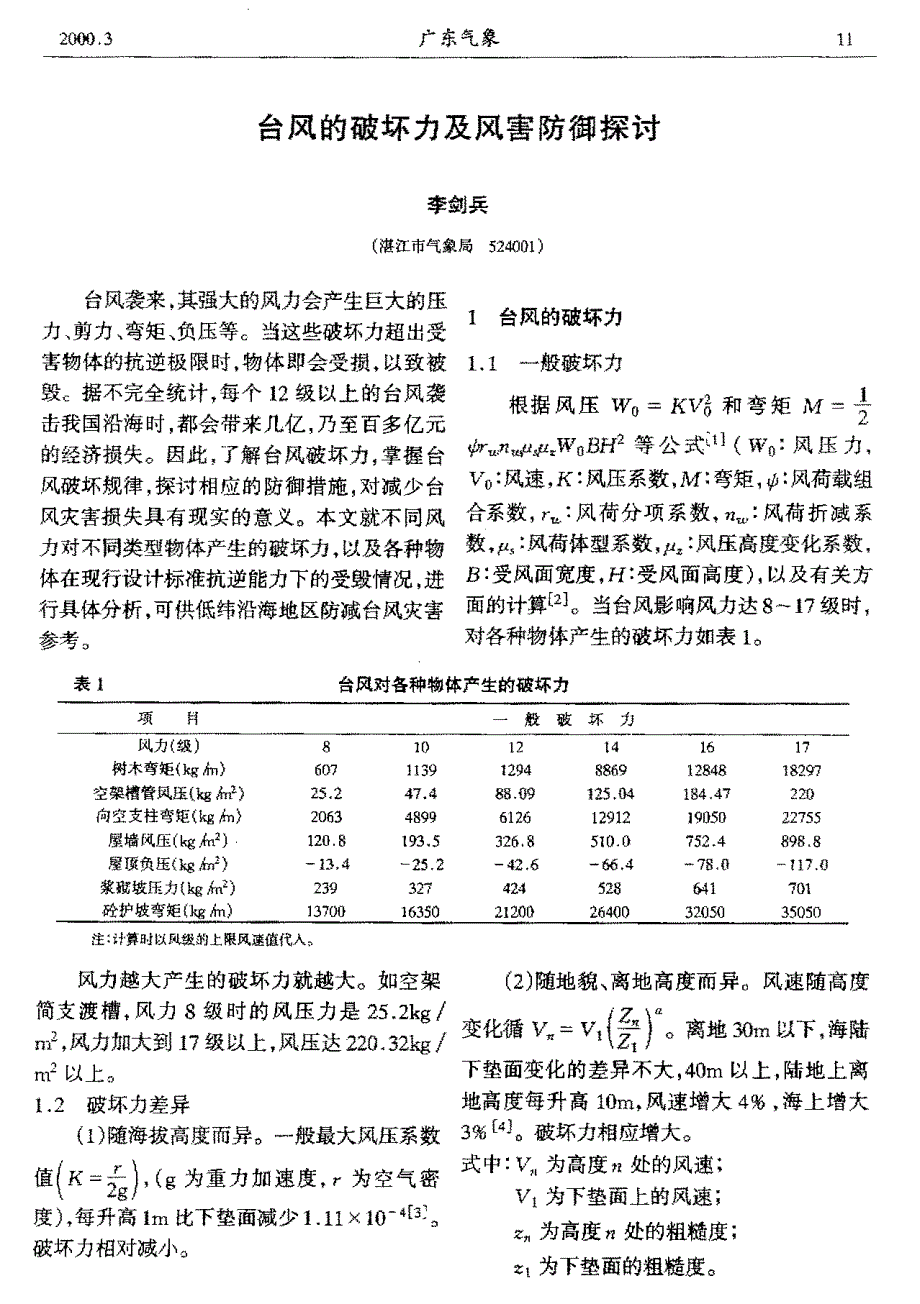 台风的破坏力及风害防御探讨_第1页