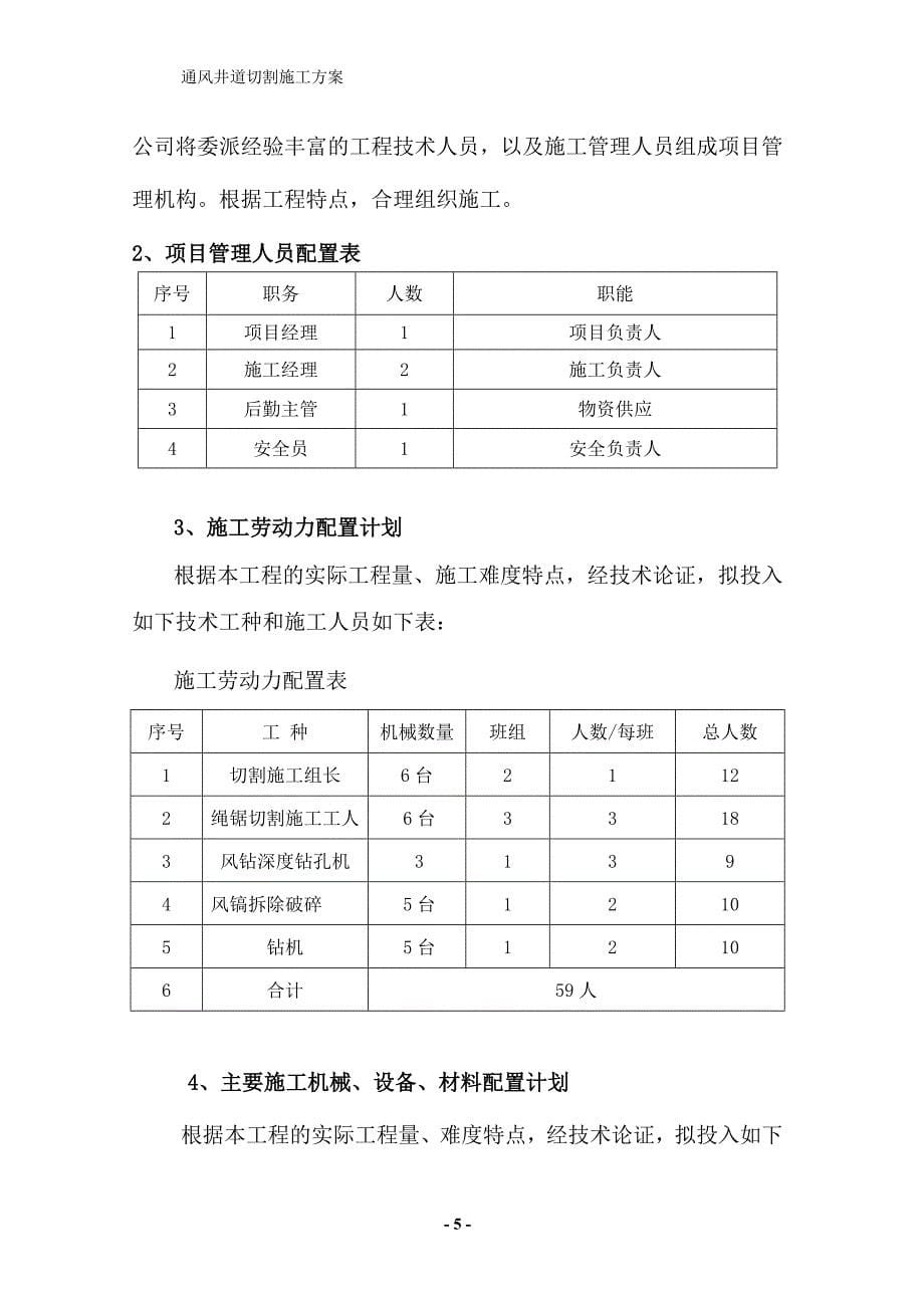 通风井道切割栋梁设备施工方案_第5页