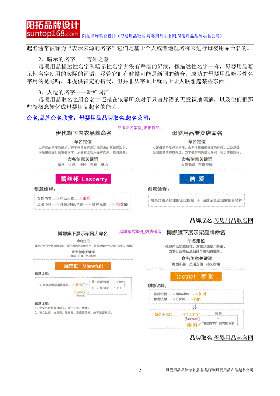 母婴用品取名方法_阳拓品牌命名_母婴用品品牌起名公司_第2页