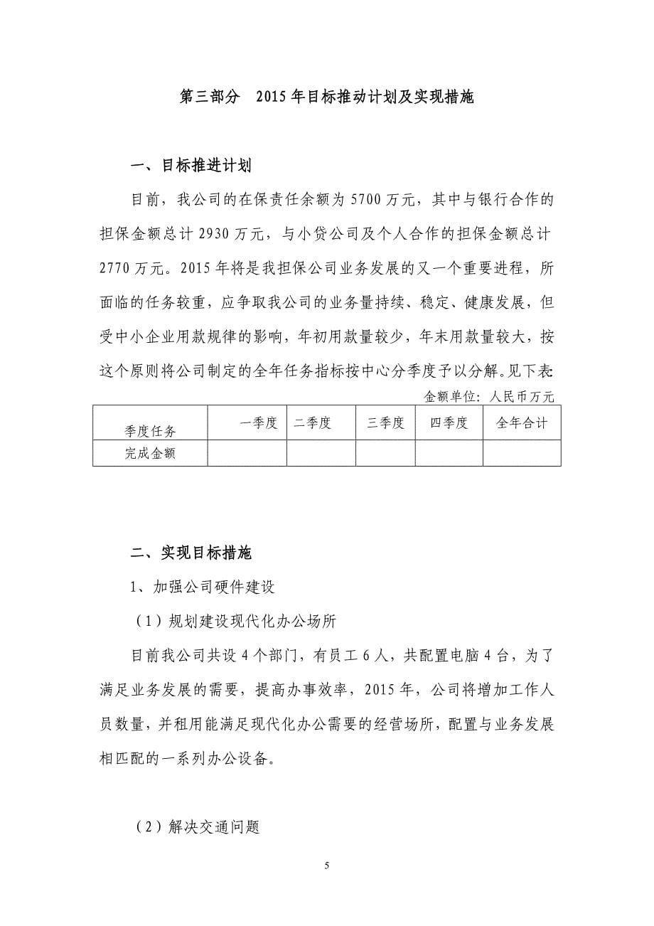 融资担保有限公司业务发展规划_第5页