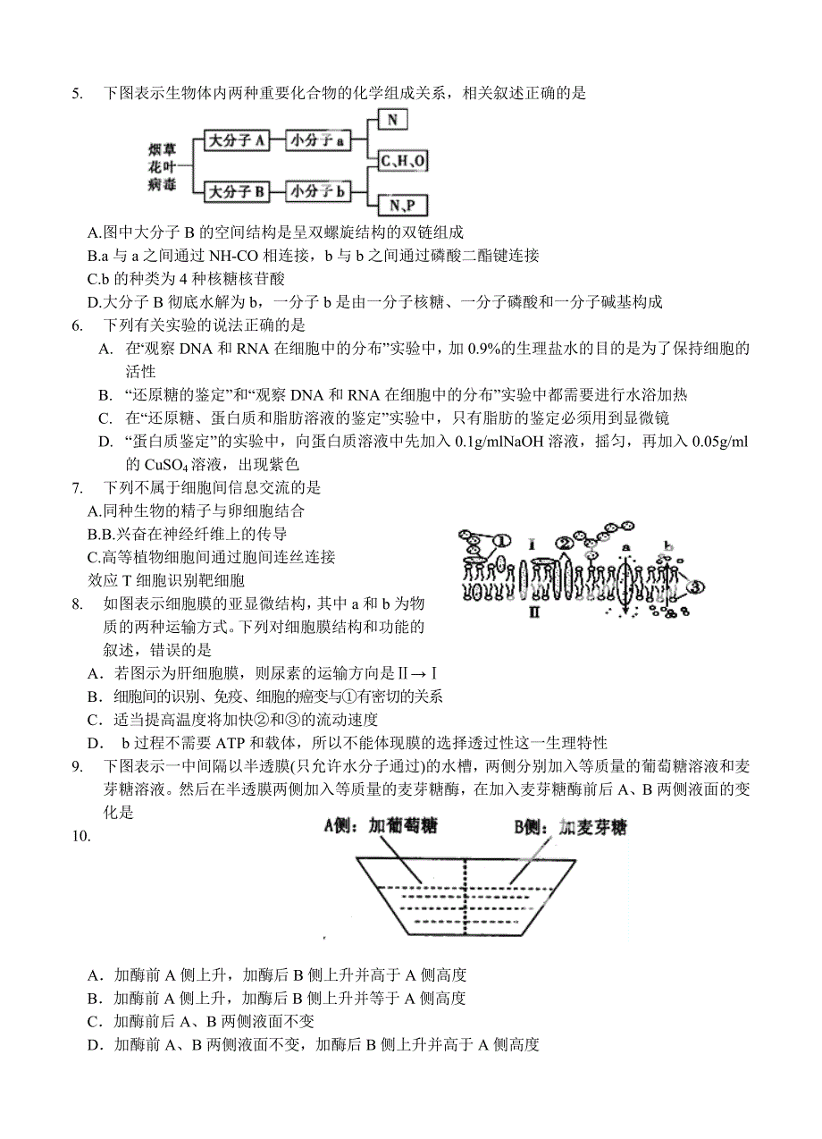 2014届高三上学期第二次阶段检测 生物_第2页