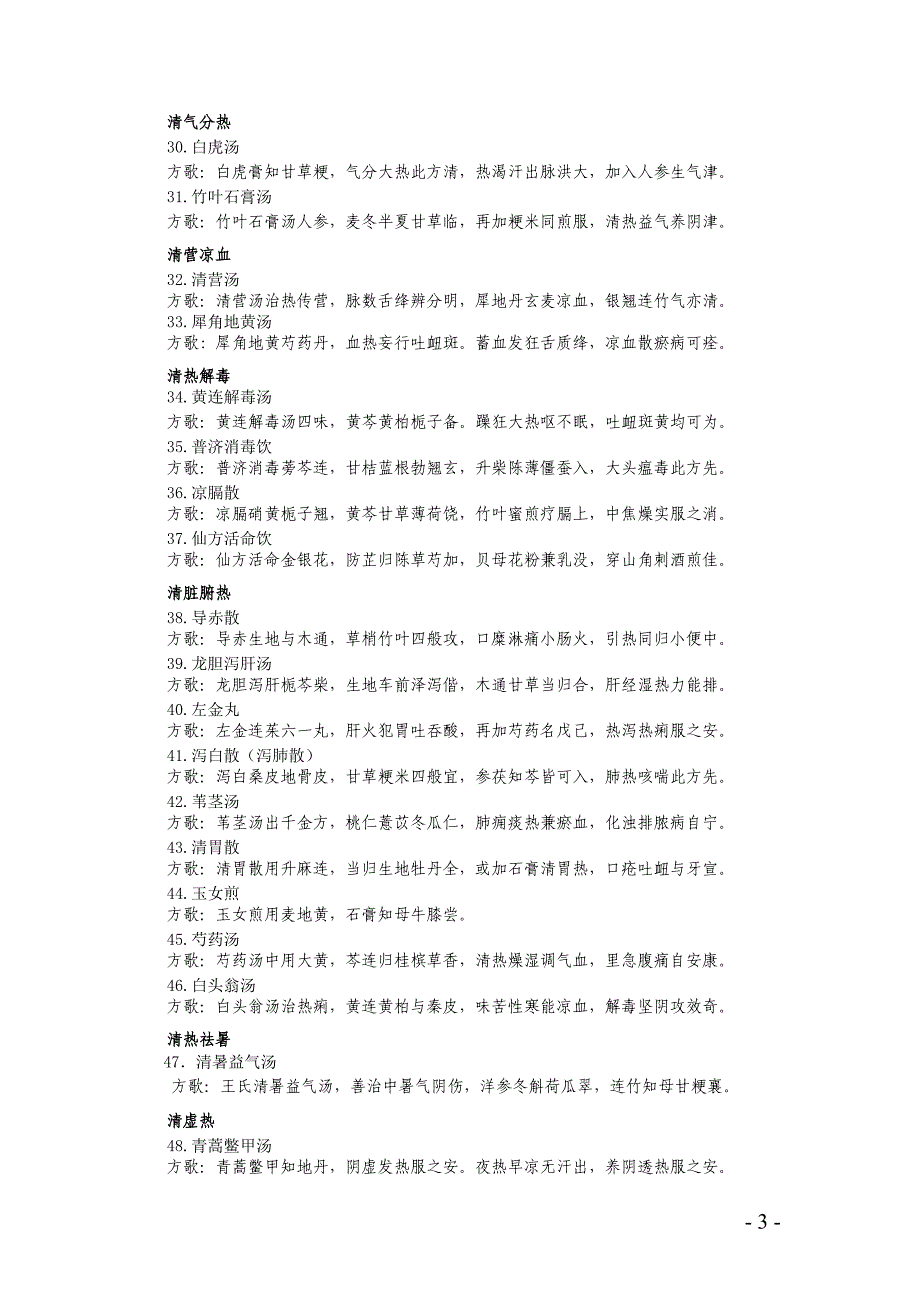 河南省中医临床医生应掌握的经典条文及方剂定稿_第3页