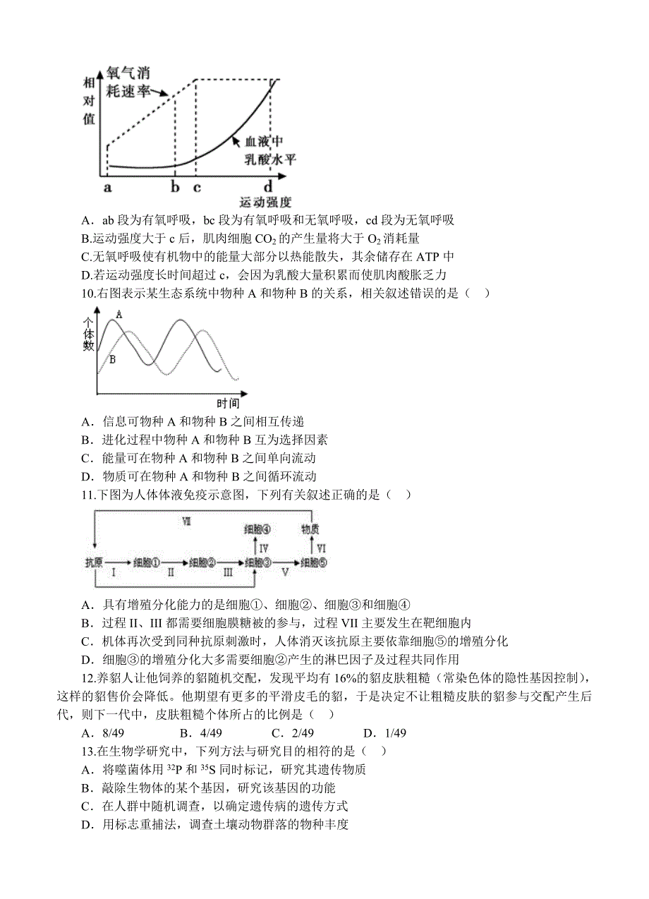 2016年高三新课标生物寒假作业8_第3页