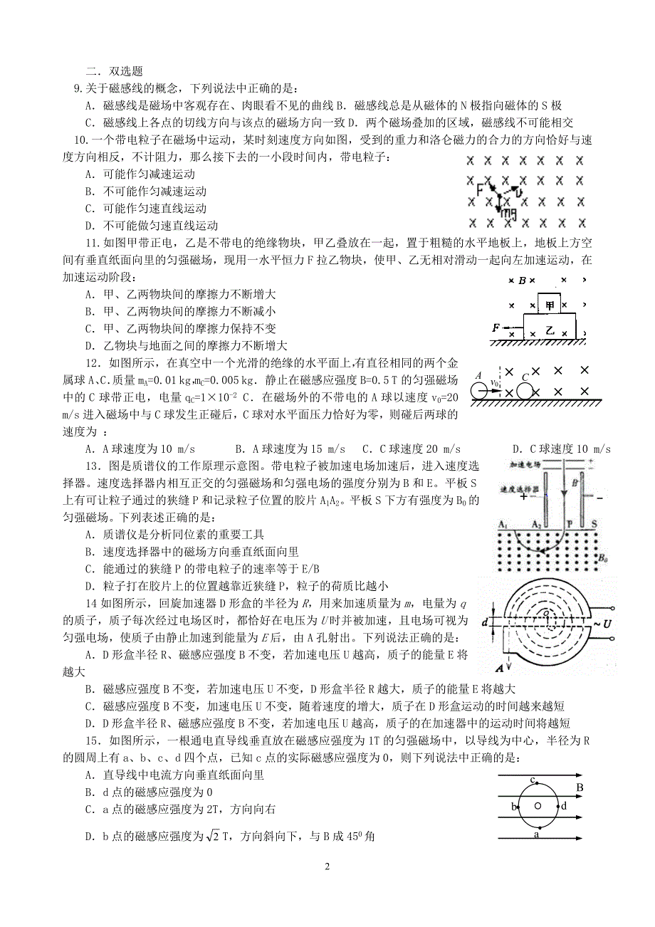 物理专题复习《磁场与复合场》_第2页