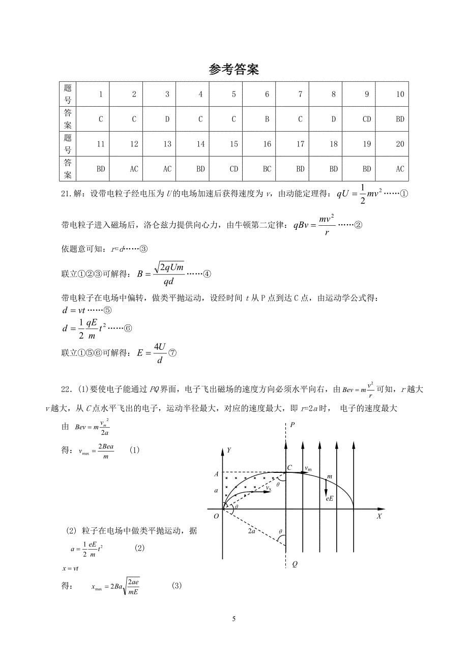 物理专题复习《磁场与复合场》_第5页