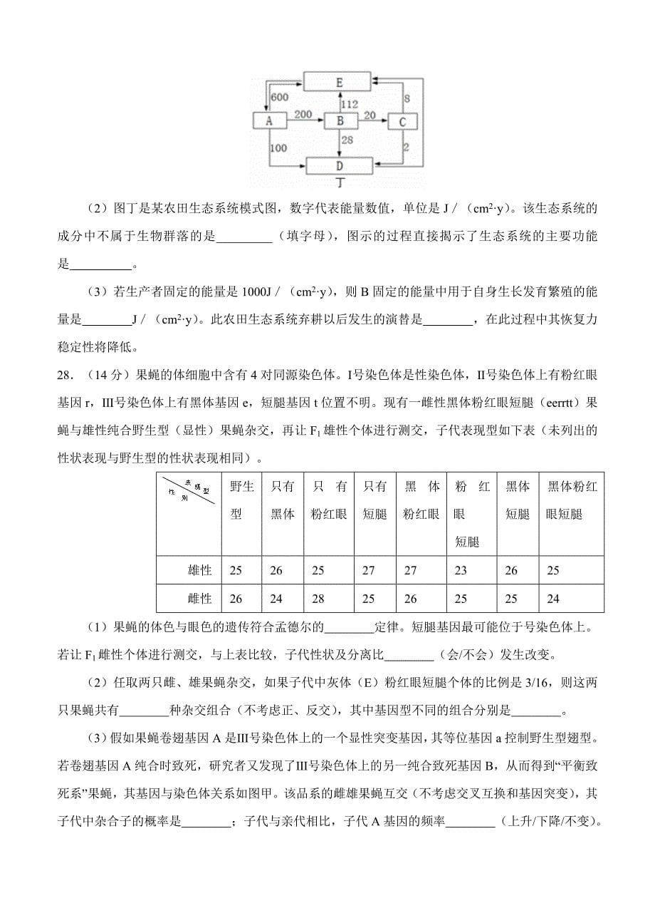 山东省枣庄市薛城区舜耕中学2015届高三4月模拟考试生物试题_第5页