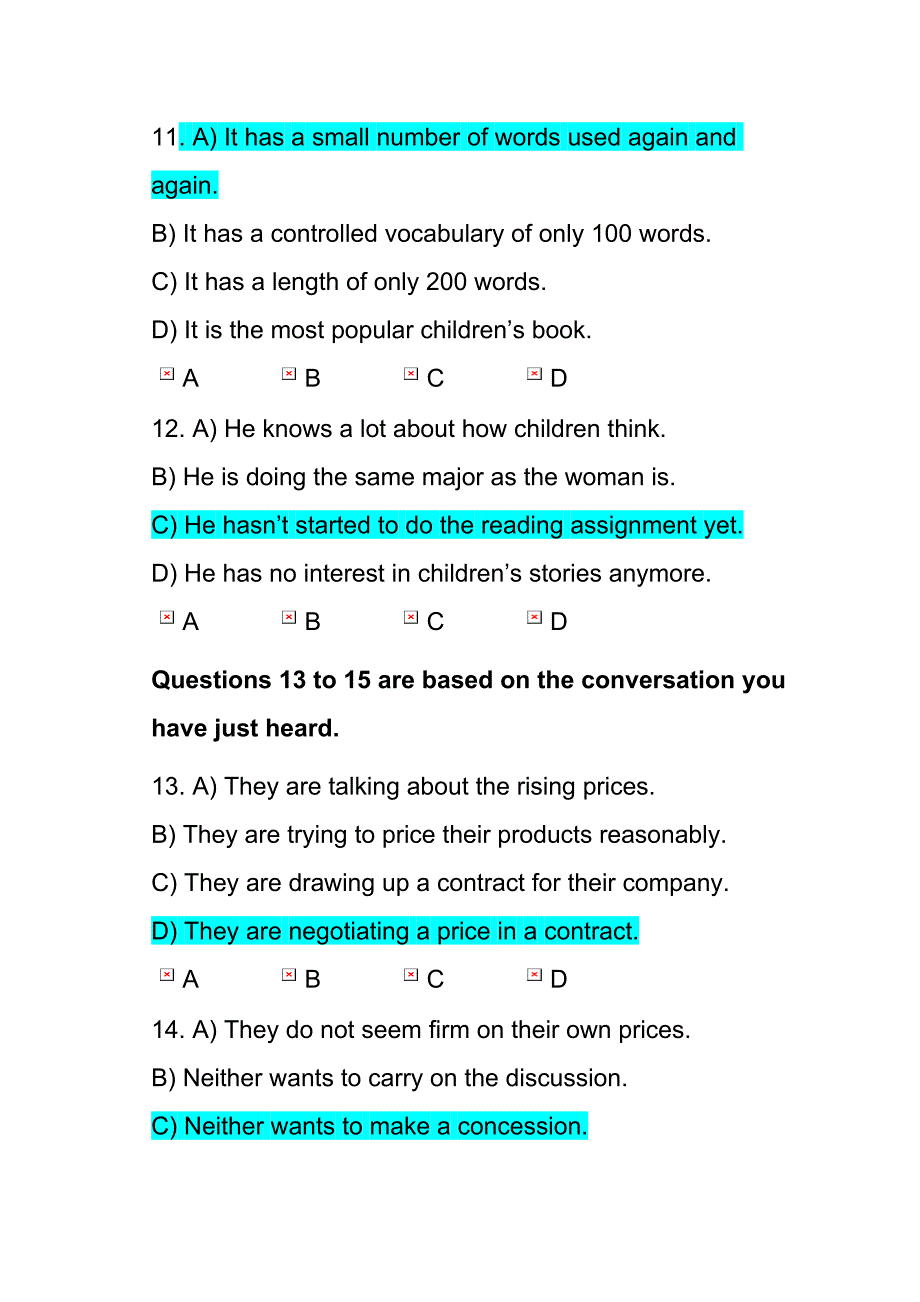 北大新版大英四网测听力单元五_第4页