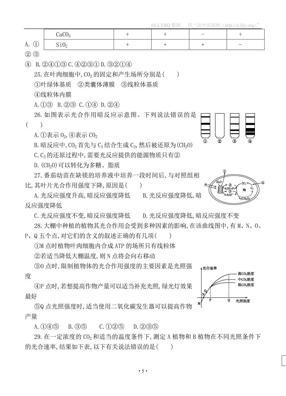 四川省邻水中学2016届高三暑假考试生物试题_第5页