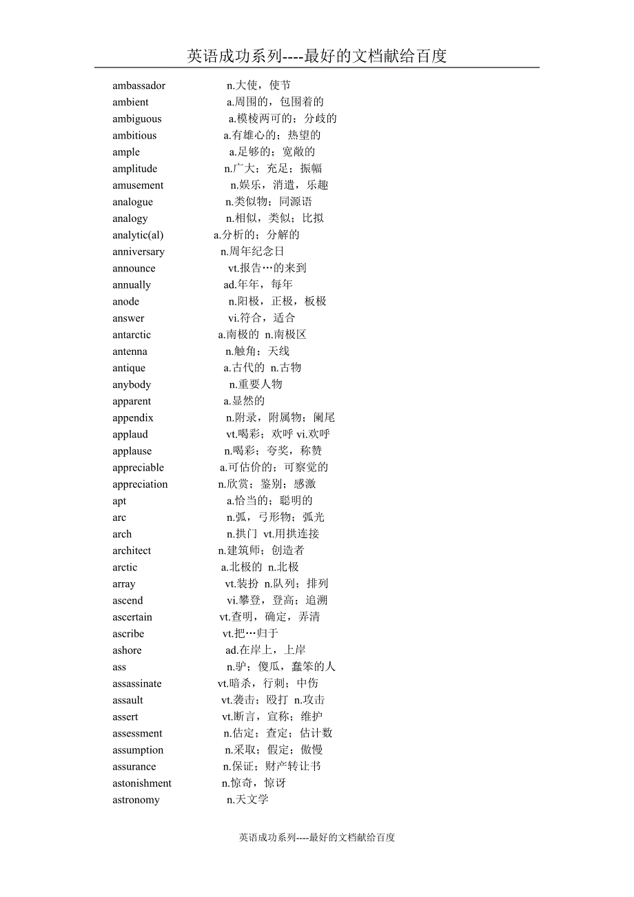 2011年大学英语六级词汇表【完整版】_第2页