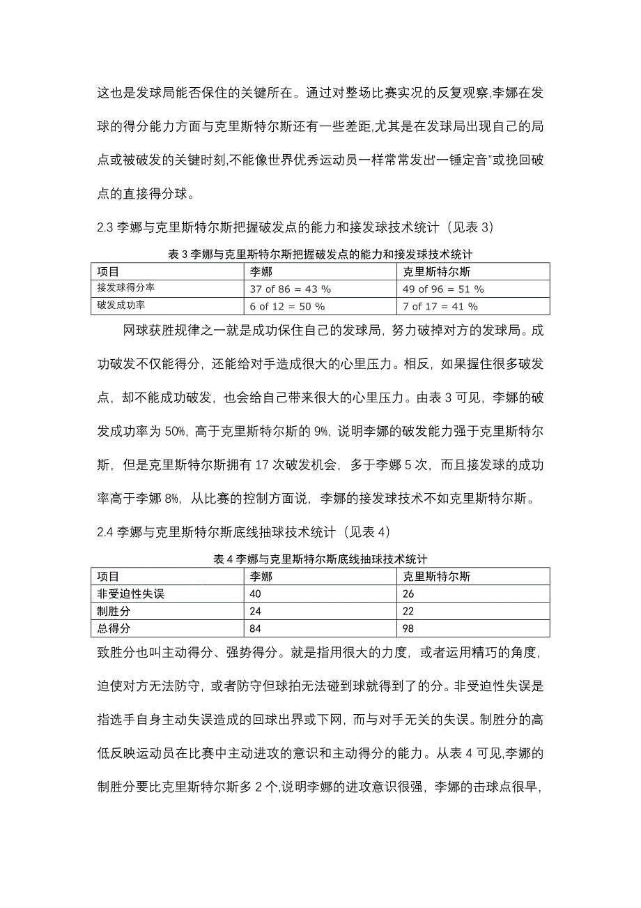 2011年澳网女单决赛李娜对克里斯特尔斯技战术分析_第3页