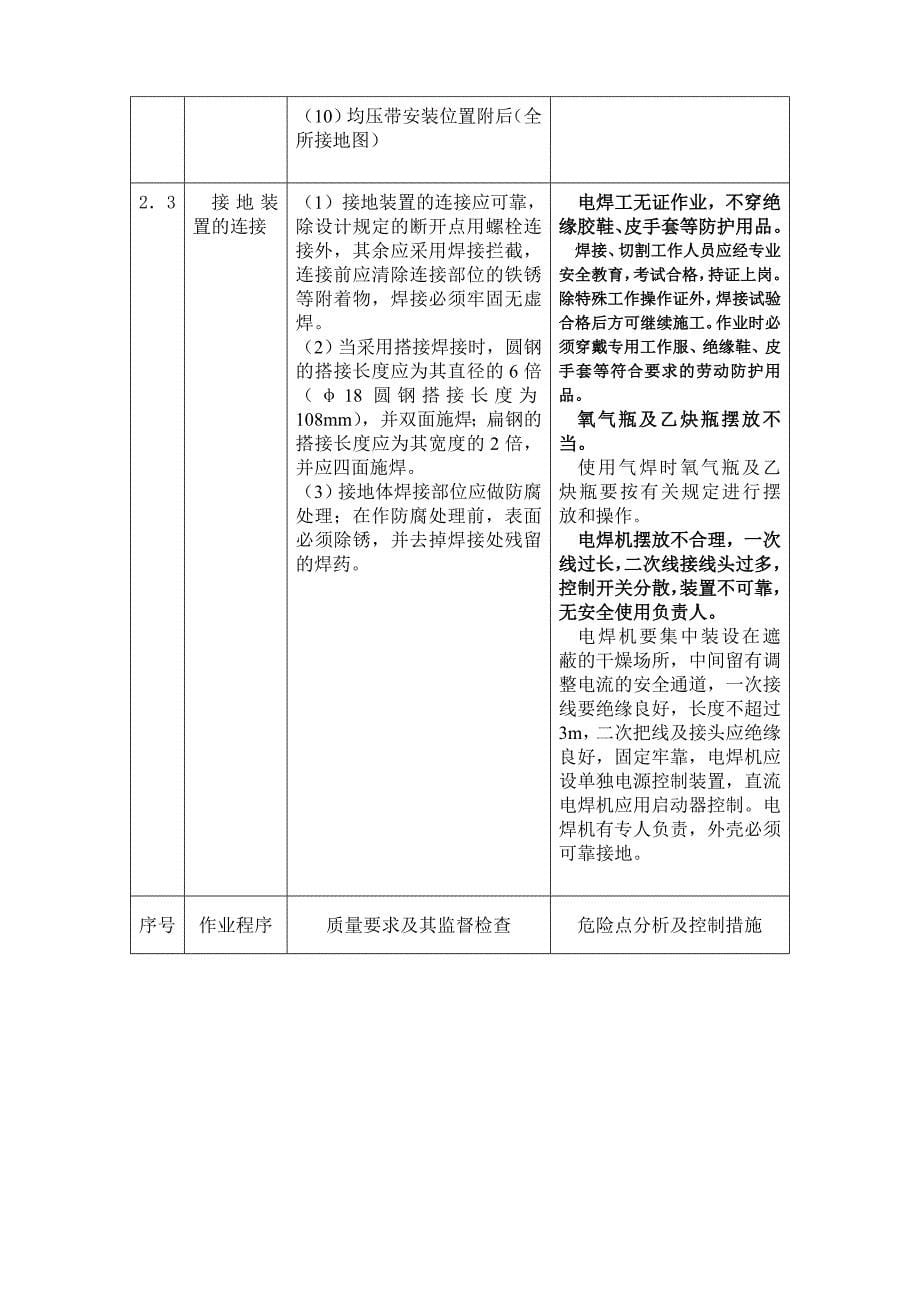 变电所接地装置安装作业指导书_第5页