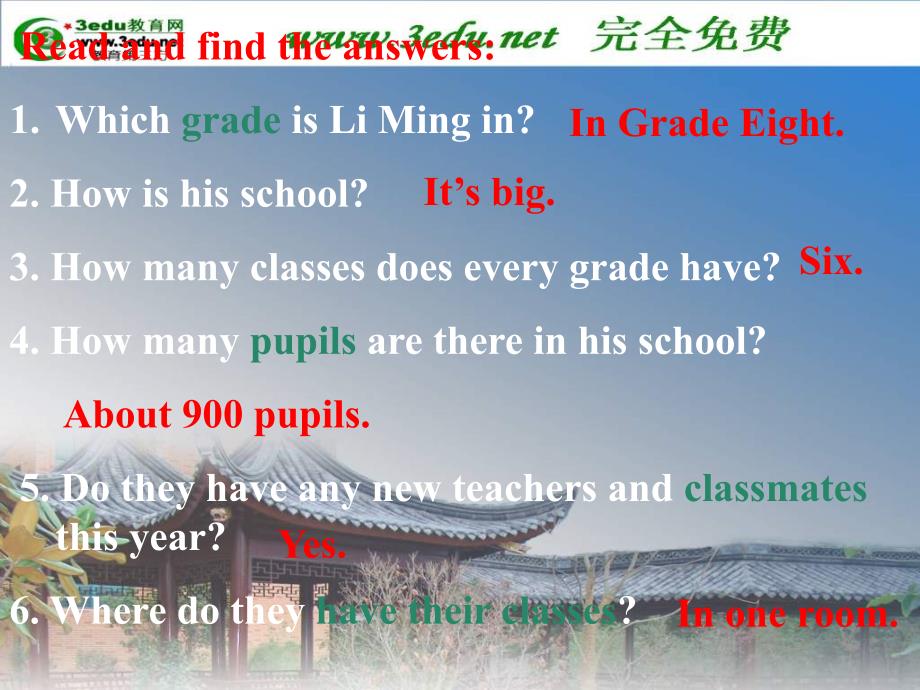 八年级英语Li Ming Is Back to School课件_第4页