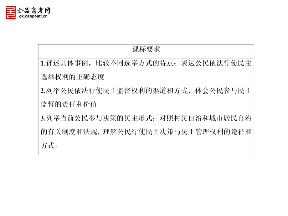 2015届高考政治(必修2)一轮复习课件：第2课 我国公民的政治参与_第4页