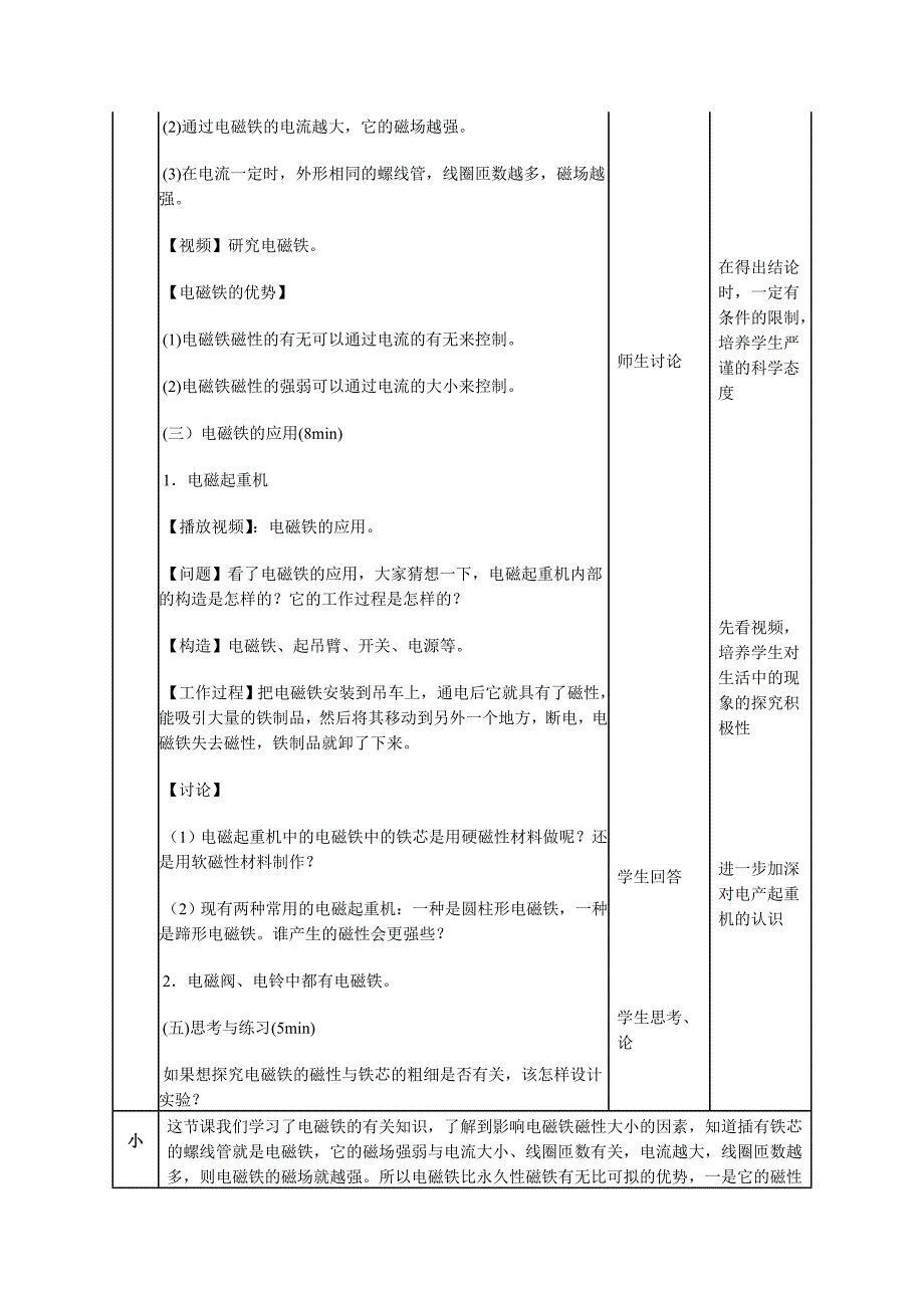 《9.4 电磁铁》教学设计（附教学反思）（人教版新课标八年级）_第4页