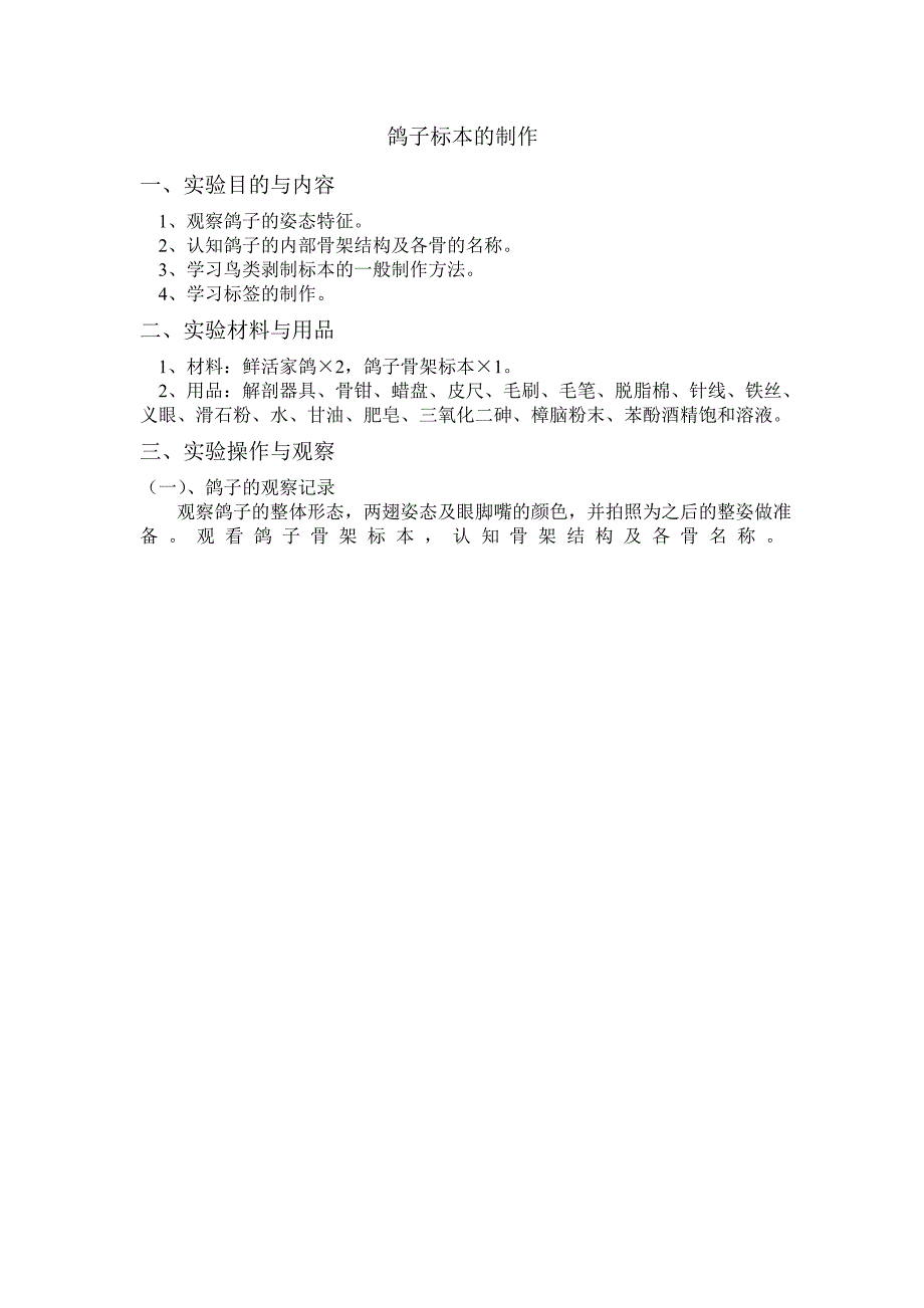 鸽子标本的制作_第1页