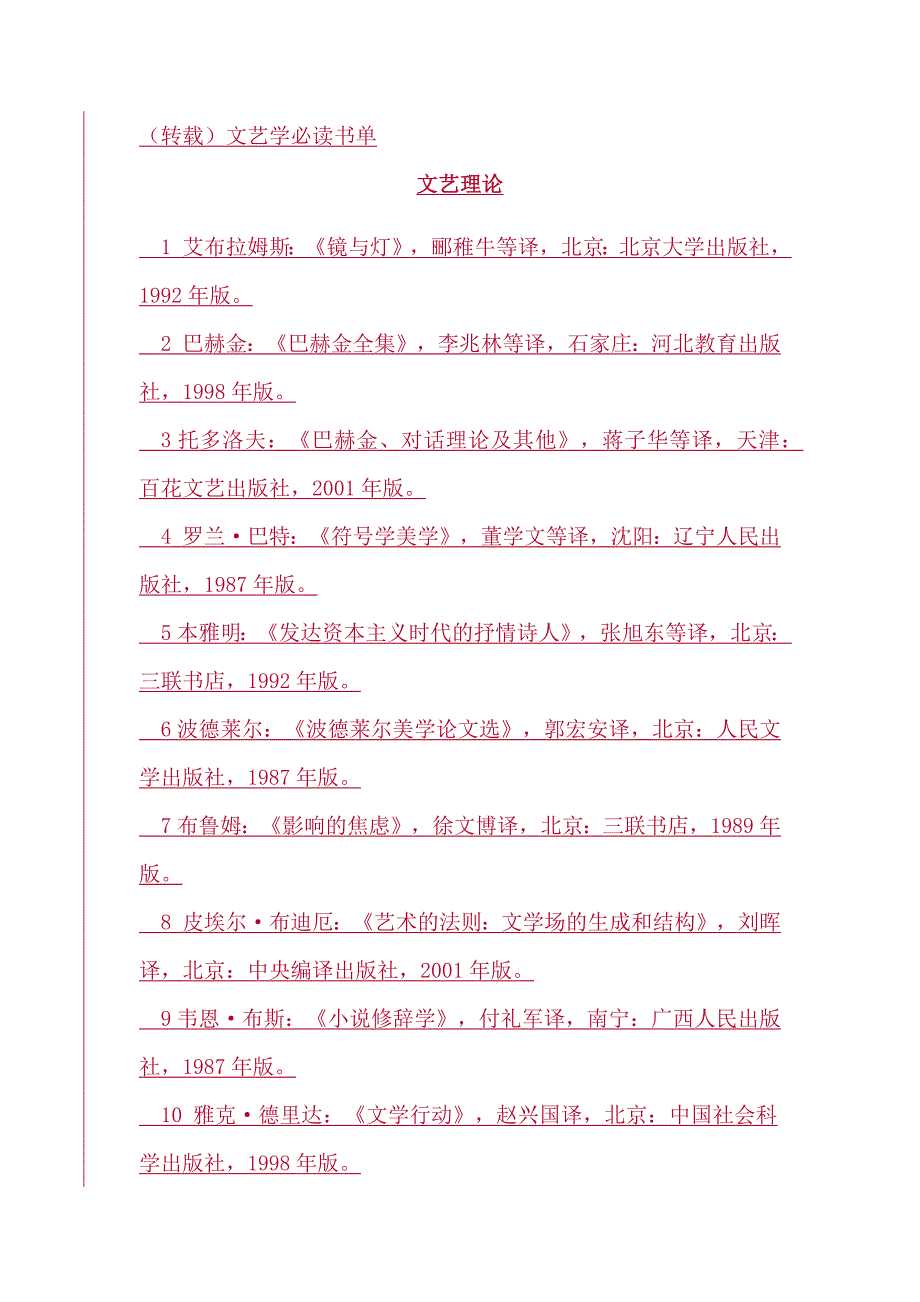 文科类研究生经典理论著作大全_第1页