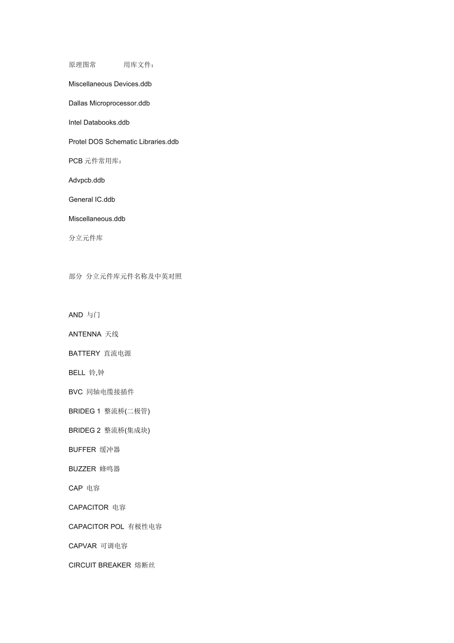 原件名称英汉对照表_第1页