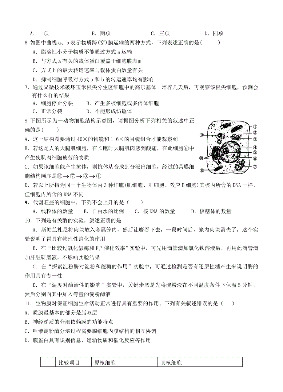 云南省2015届高三上学期第一次月考 生物_第2页