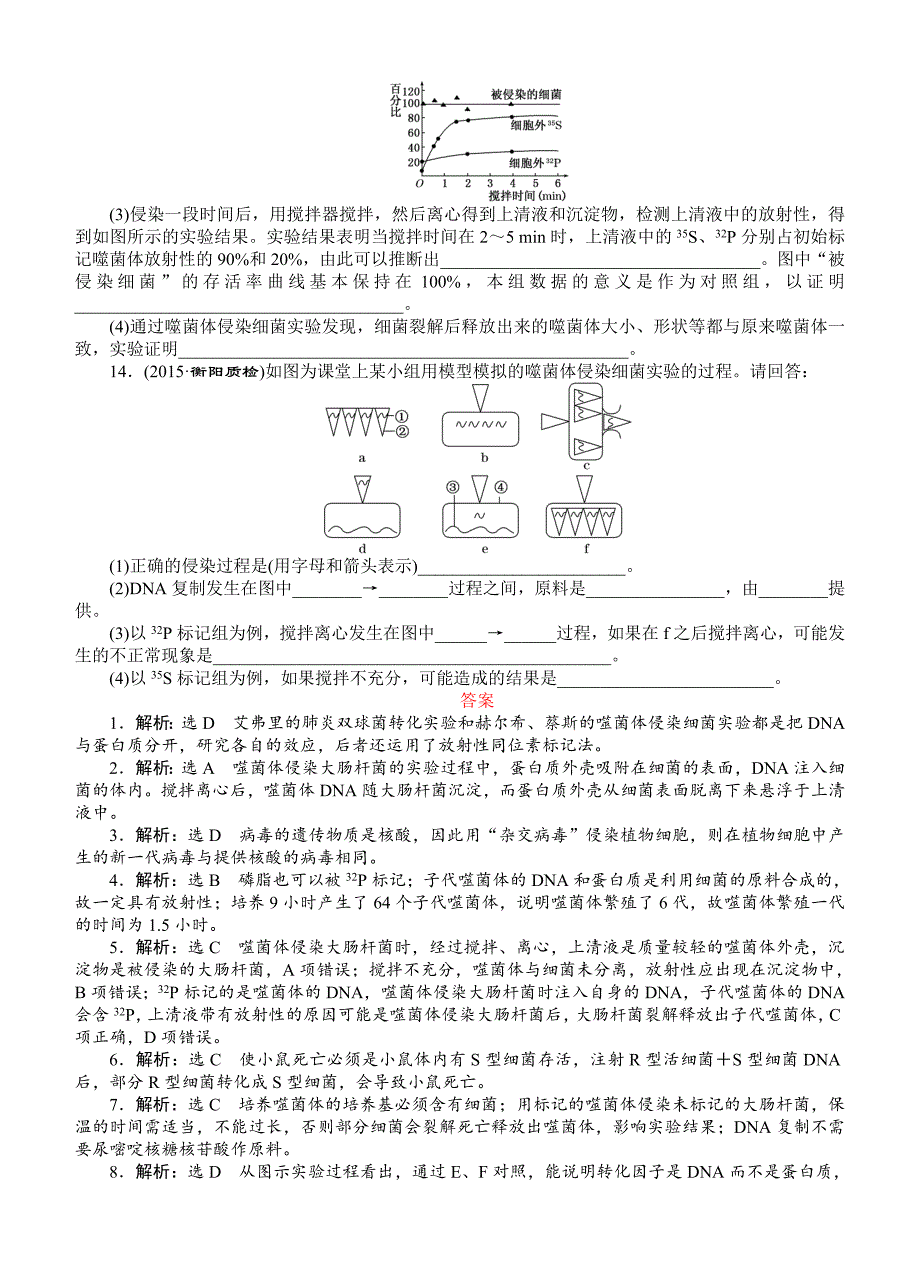 2016届《创新方案》高考生物一轮课下限时集训：24DNA是主要的遗传物质_第3页